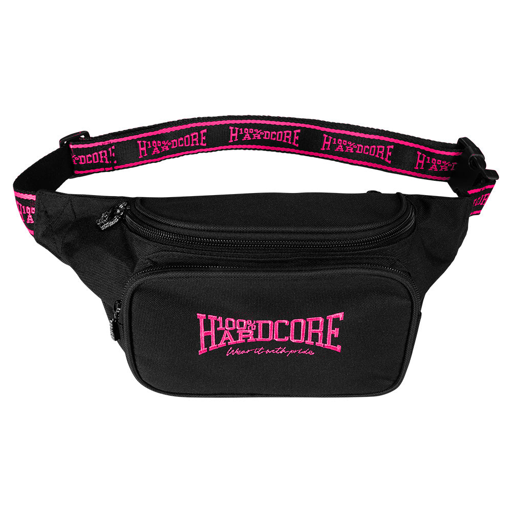 Hip-Bag 100% Hardcore Essential – czarny/różowy, widok przodu